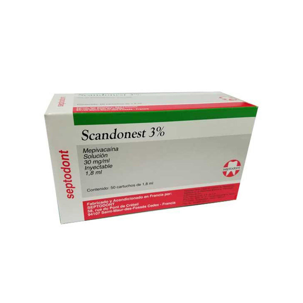Scandonest Mepivacaina 3% Simple Caja C/50 Piezas